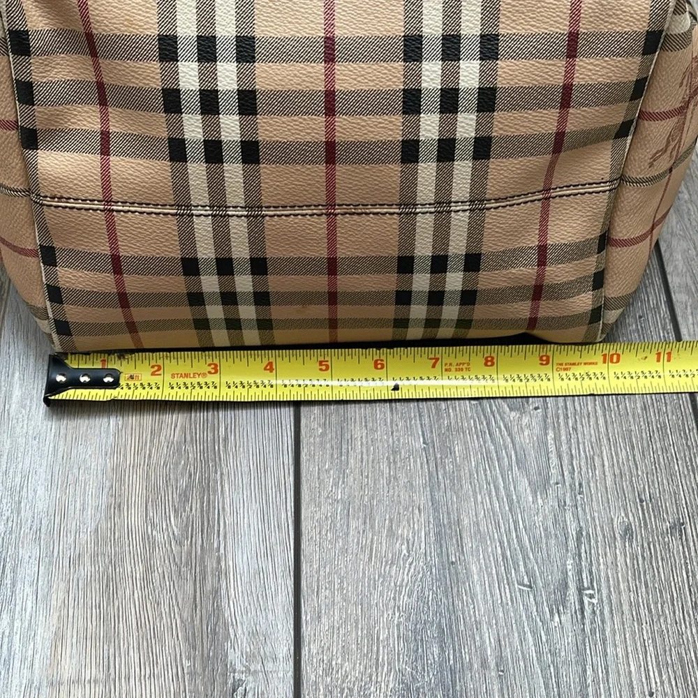 Authentic Burberry Plaid Haymarket Salisbury Tote Shoulder Bag Double Handle - Picture 15 of 17